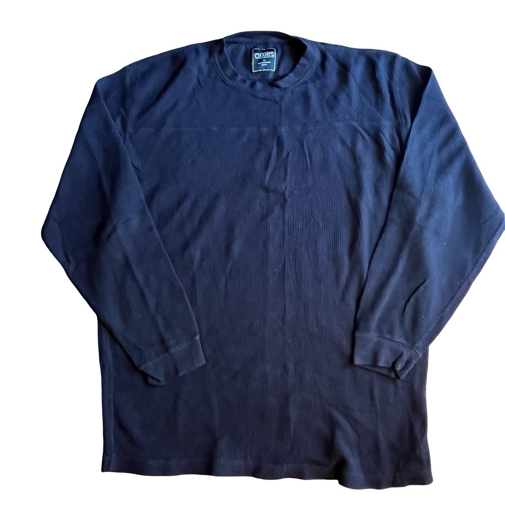 Champs Sports Mens XL Black Long Sleeve Waffle Knit Thermal Shirt Cotton RN69778